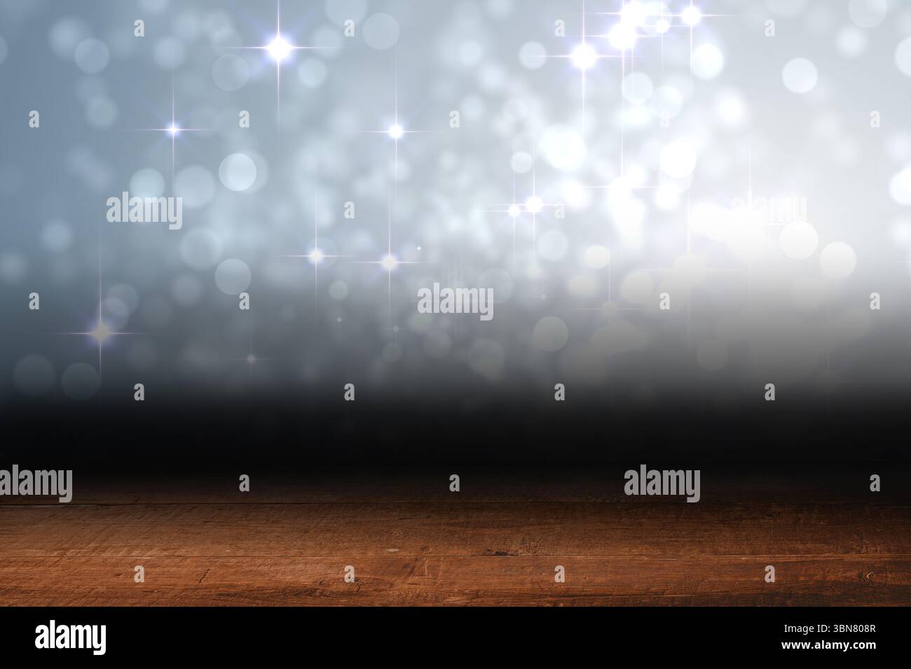 Design lumineux scintillant sur des planches Banque D'Images