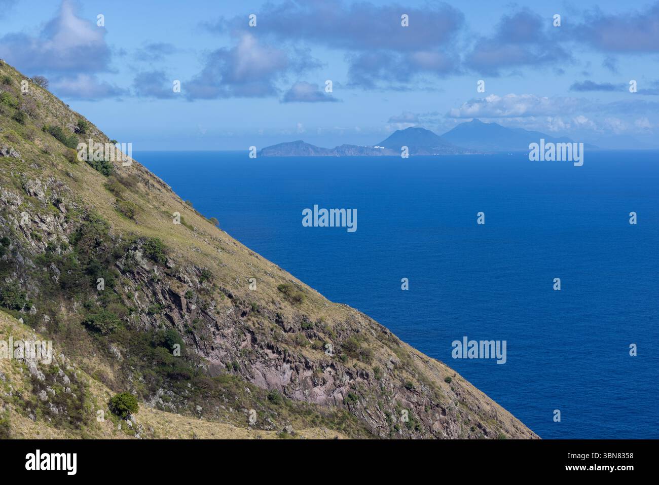 Paysage pittoresque de Saba, petites Antilles Banque D'Images