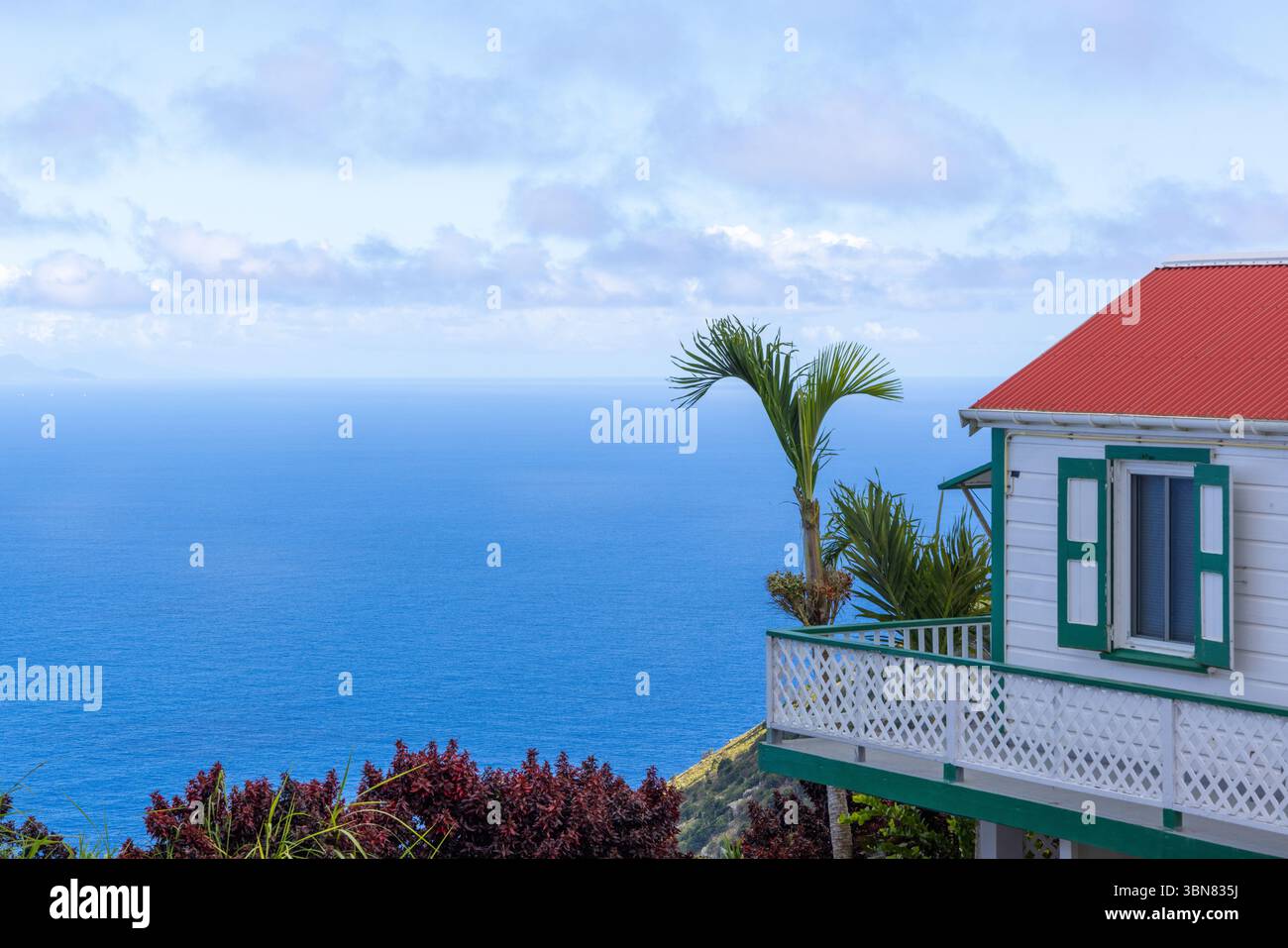 Paysage pittoresque de Saba, petites Antilles Banque D'Images