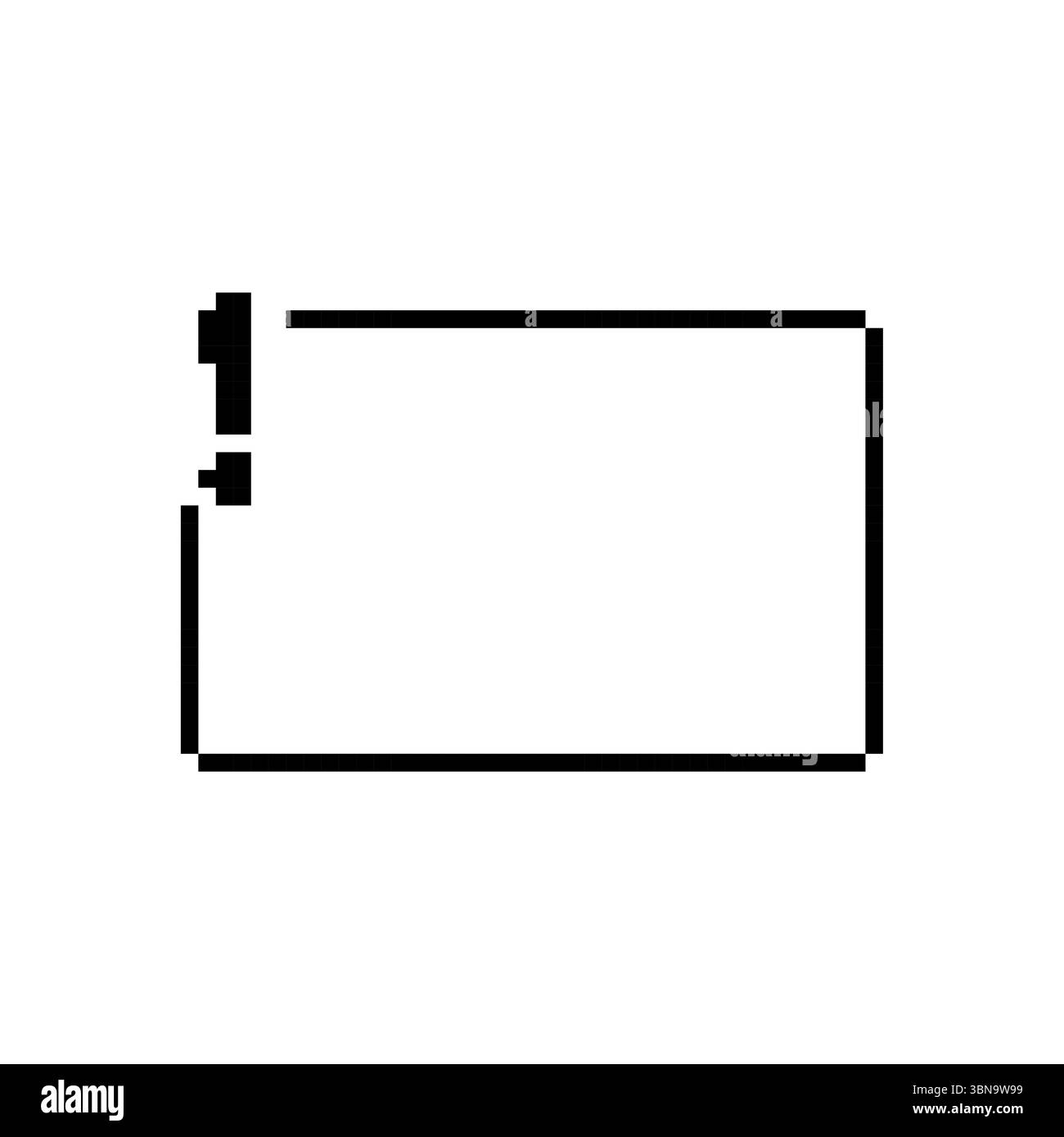 Cadre d'art pixel mosaïque avec bordure noire simple et éléments de design rétro Illustration de Vecteur