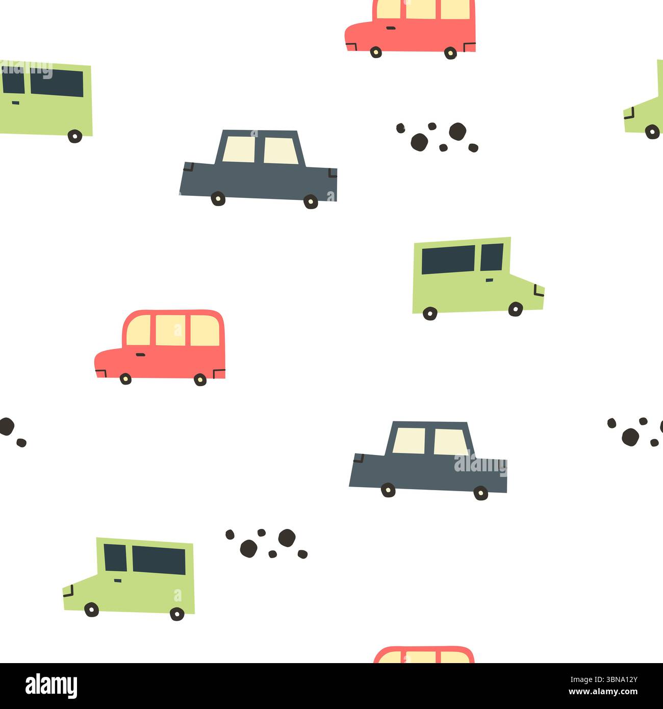 Cute Cars Seamless Pattern, Cartoon transport Doodles fond, illustration Illustration de Vecteur