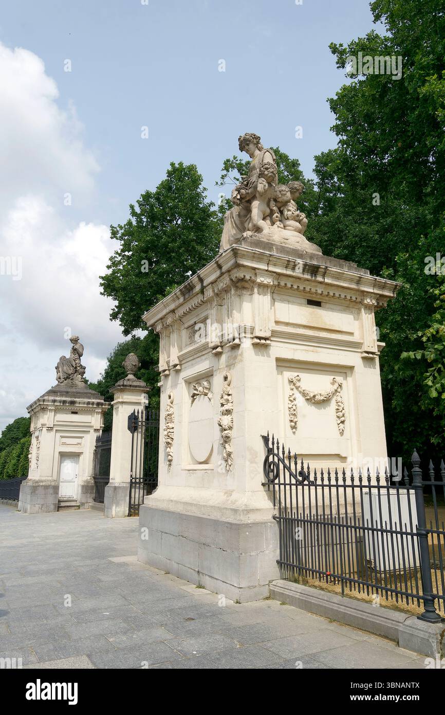 Entrée, Parc de Bruxelles, Parc de Bruxelles, Warandepark, ville de Bruxelles, région de Bruxelles-capitale, Belgique, Europe Banque D'Images