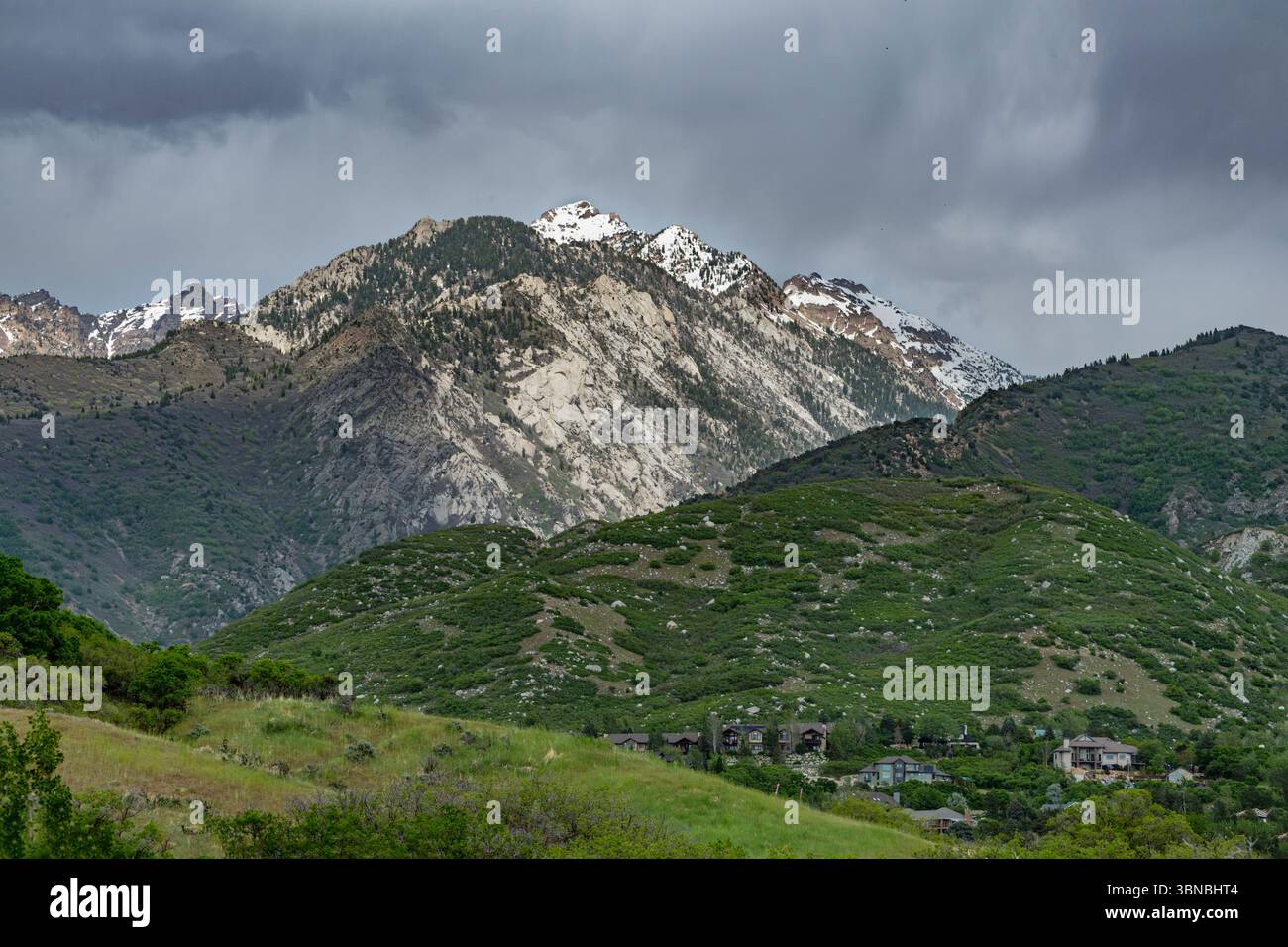 Pic Sullivan depuis le parc Dimple dell, Salt Lake City Utah USA Banque D'Images