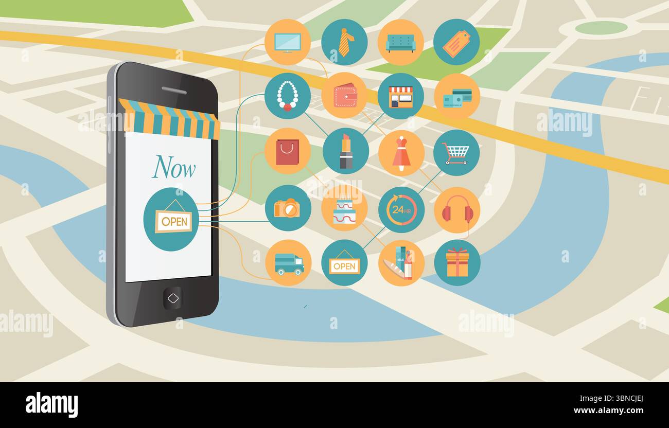 Nouvelles applications d'achat sur smartphone Banque D'Images