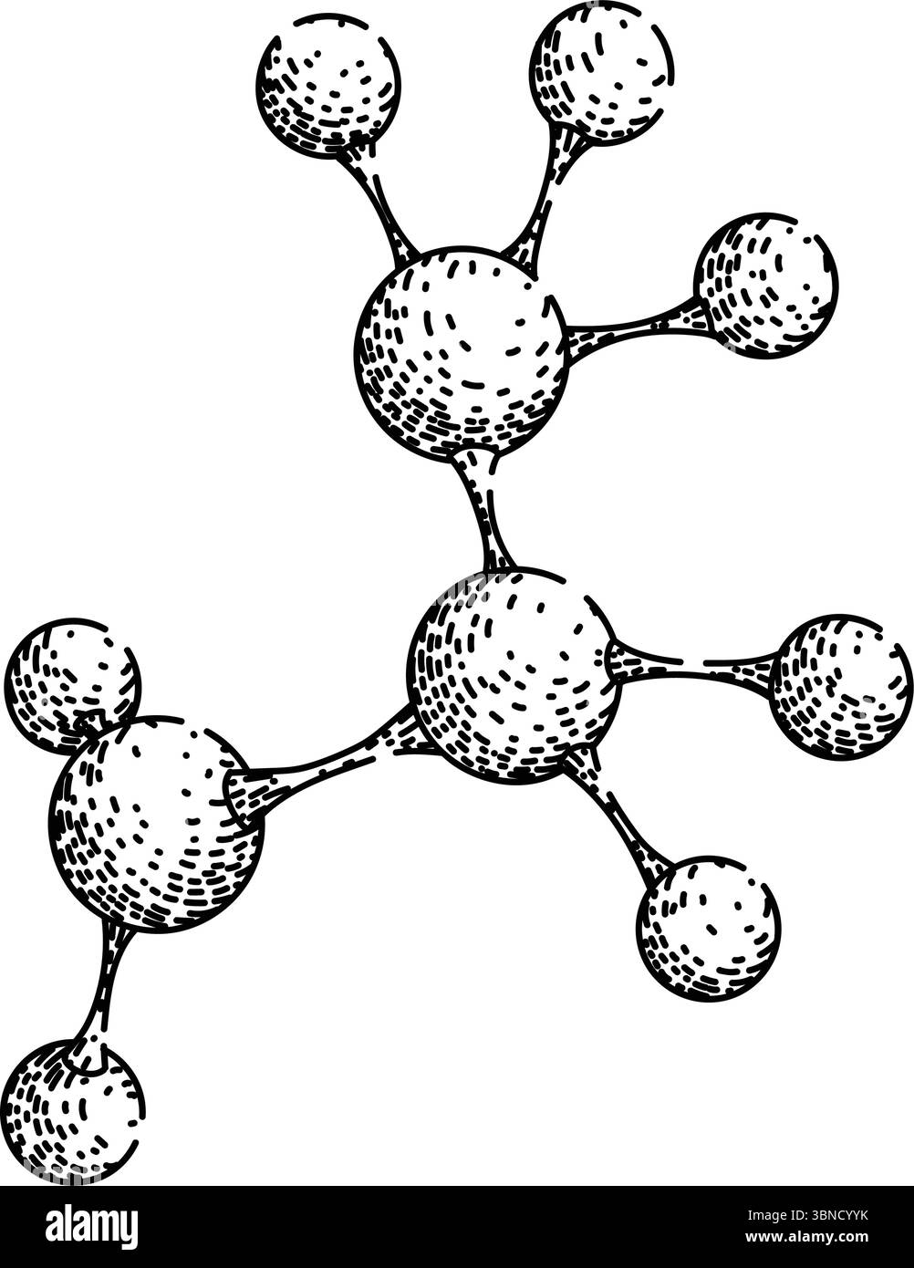vecteur dessiné à la main par esquisse d'atome de molécule de liaison Illustration de Vecteur