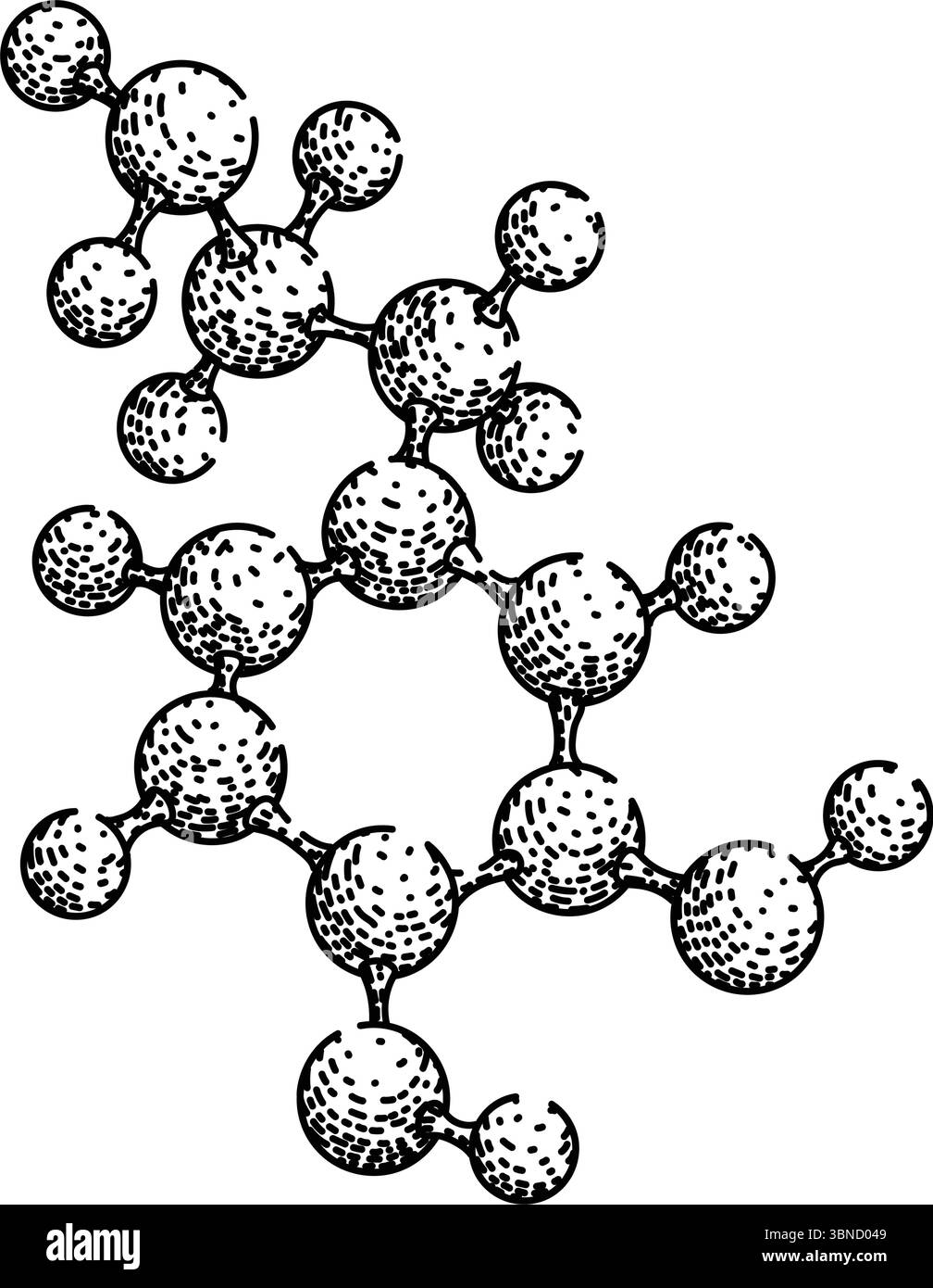 vecteur dessiné à la main par esquisse d'atome de molécule de protons Illustration de Vecteur