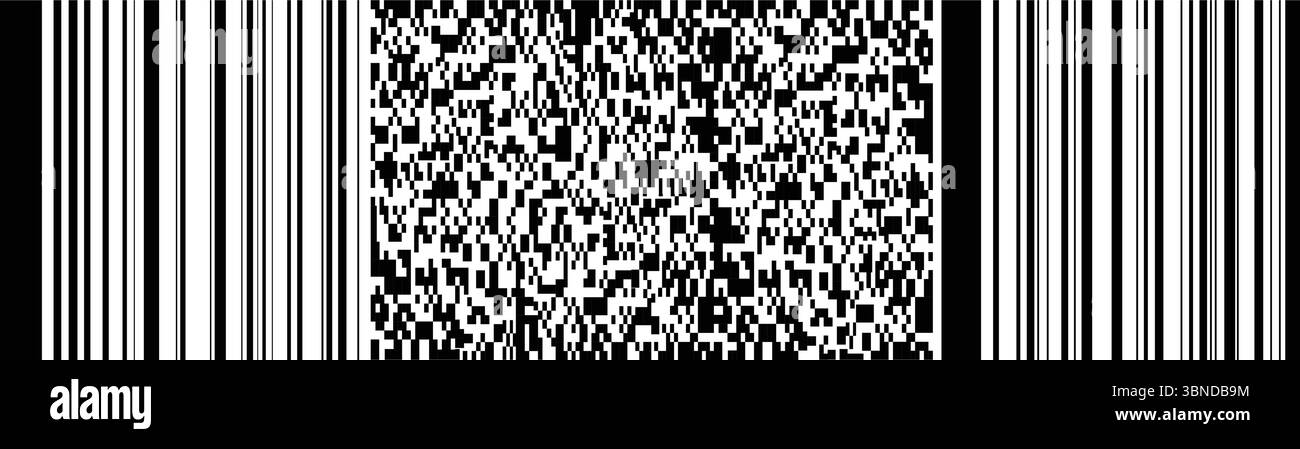 code à barres noir horizontal et code qr sur blanc pour motif, arrière-plan et conception, illustration vectorielle. Illustration de Vecteur
