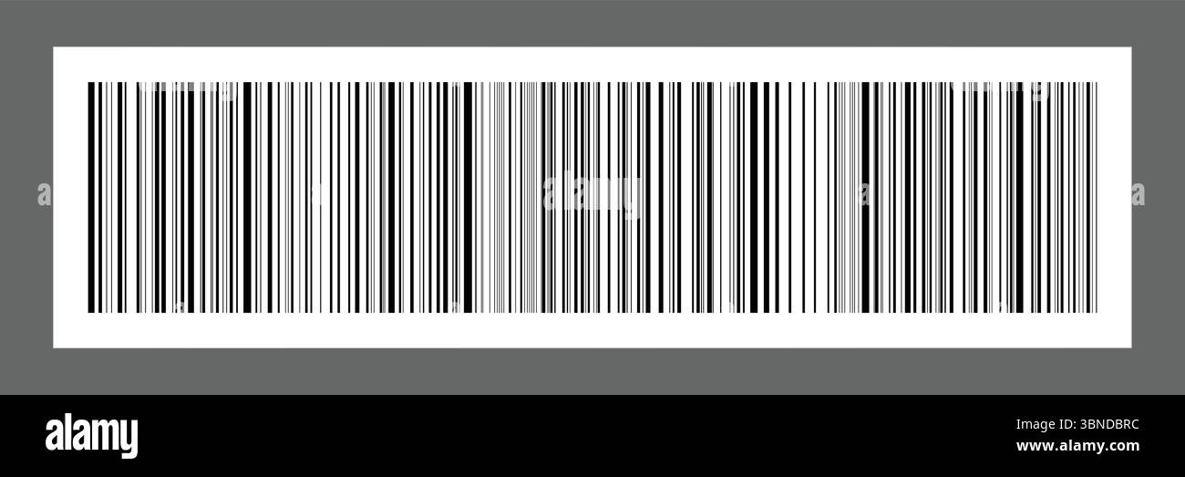 code à barres noir horizontal sur autocollant de papier blanc pour le motif et la conception, illustration vectorielle. Illustration de Vecteur