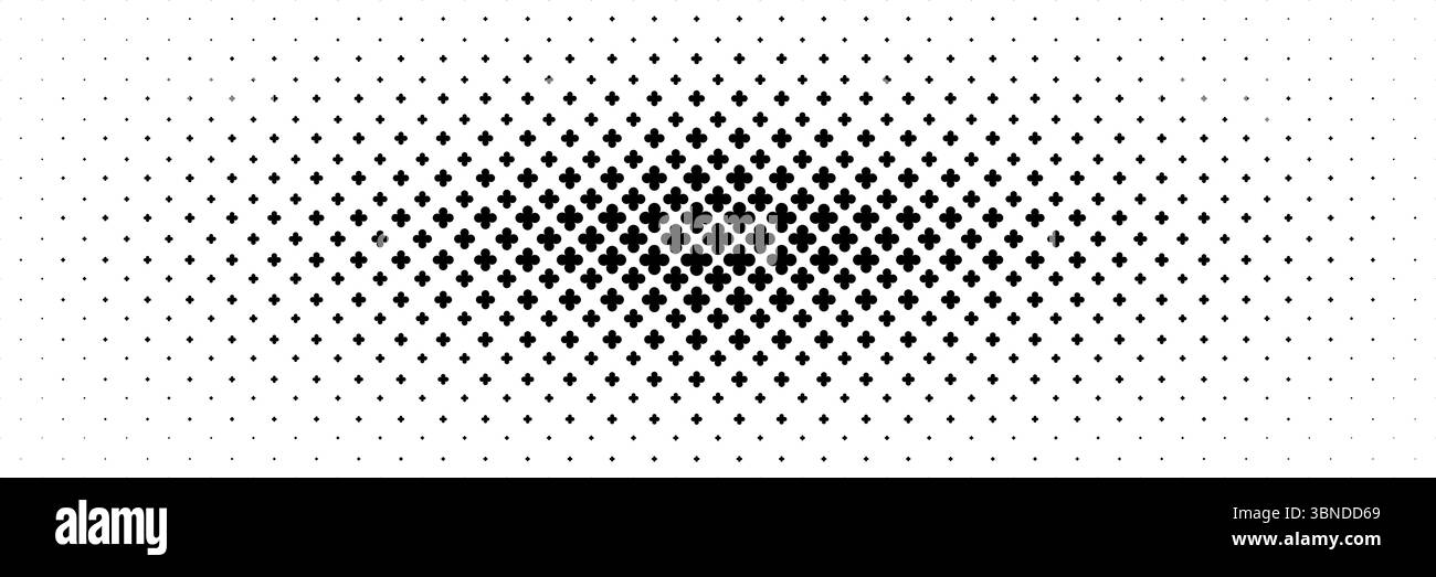 demi-teinte horizontale de la conception de fleurs de cercle noir pour le motif et l'arrière-plan. Illustration de Vecteur