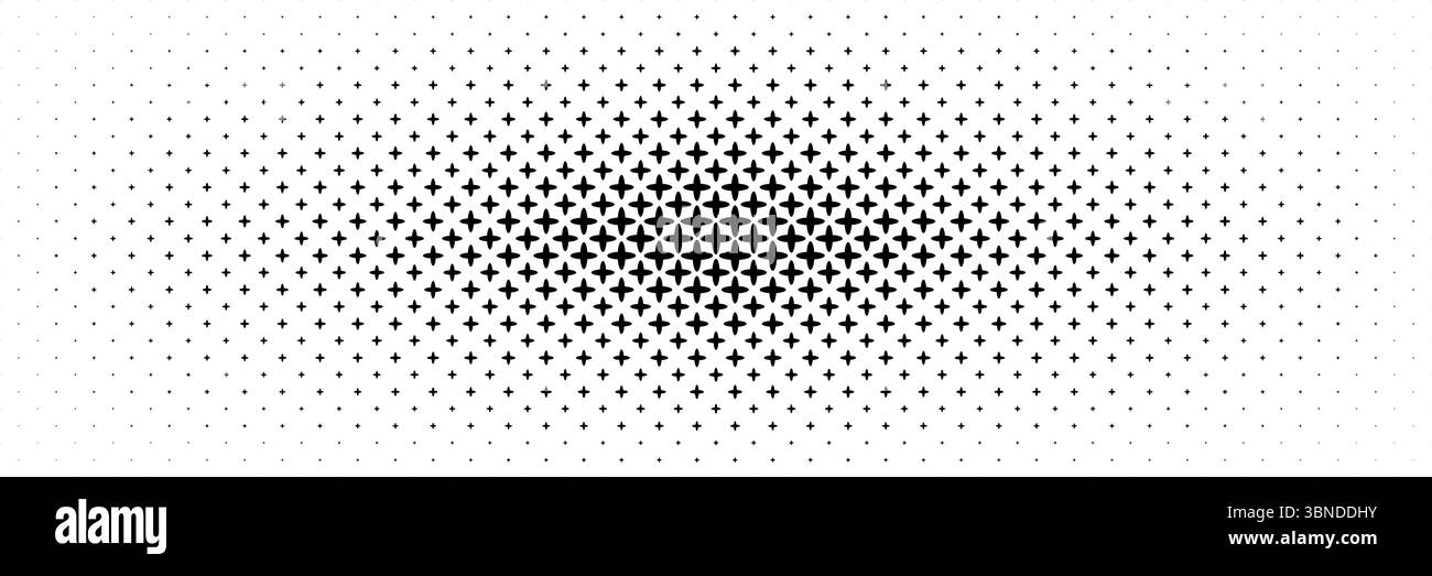 demi-teinte horizontale à partir du milieu de croix ovale noire et ovale plus conception pour le motif et l'arrière-plan. Illustration de Vecteur