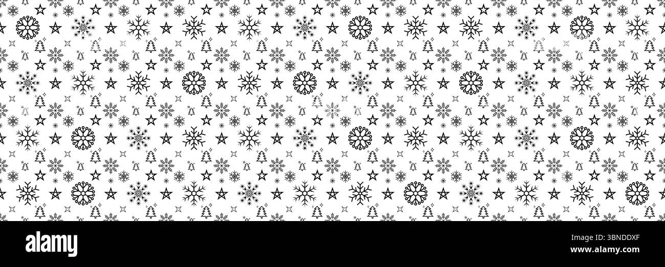 élément noir sans couture horizontal de noël pour motif et arrière-plan. Illustration de Vecteur
