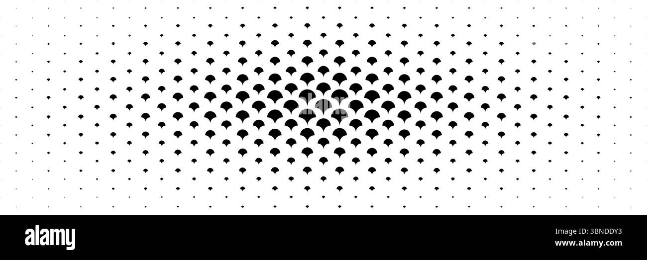 demi-teinte horizontale des feuilles noires se répandent à partir de la conception centrale pour le motif et l'arrière-plan. Illustration de Vecteur