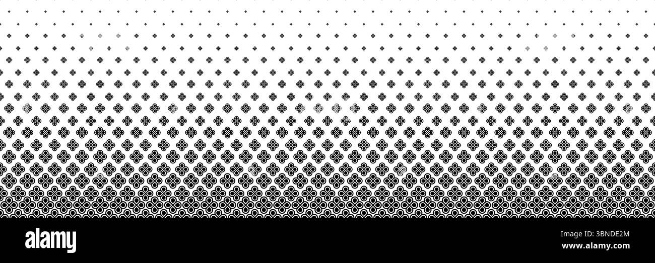 demi-teinte horizontale de belle fleur noire pour motif et arrière-plan. Illustration de Vecteur