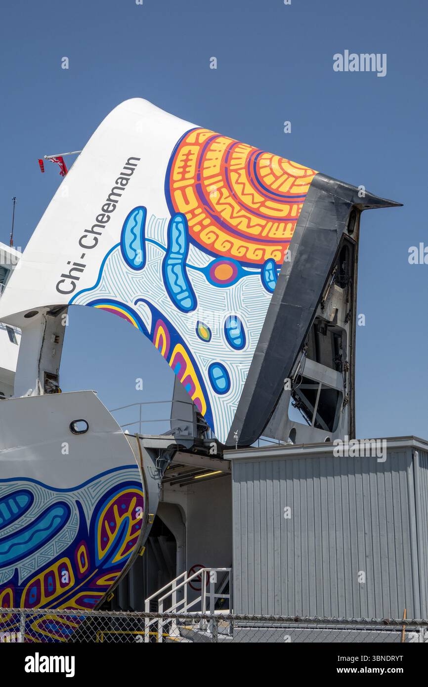 Traversier MS Chi-Cheemaun exploité par Owen Sound Transportation Company, Une société d'État du gouvernement provincial de l'Ontario, Ontario ferrys, Tobermo Banque D'Images