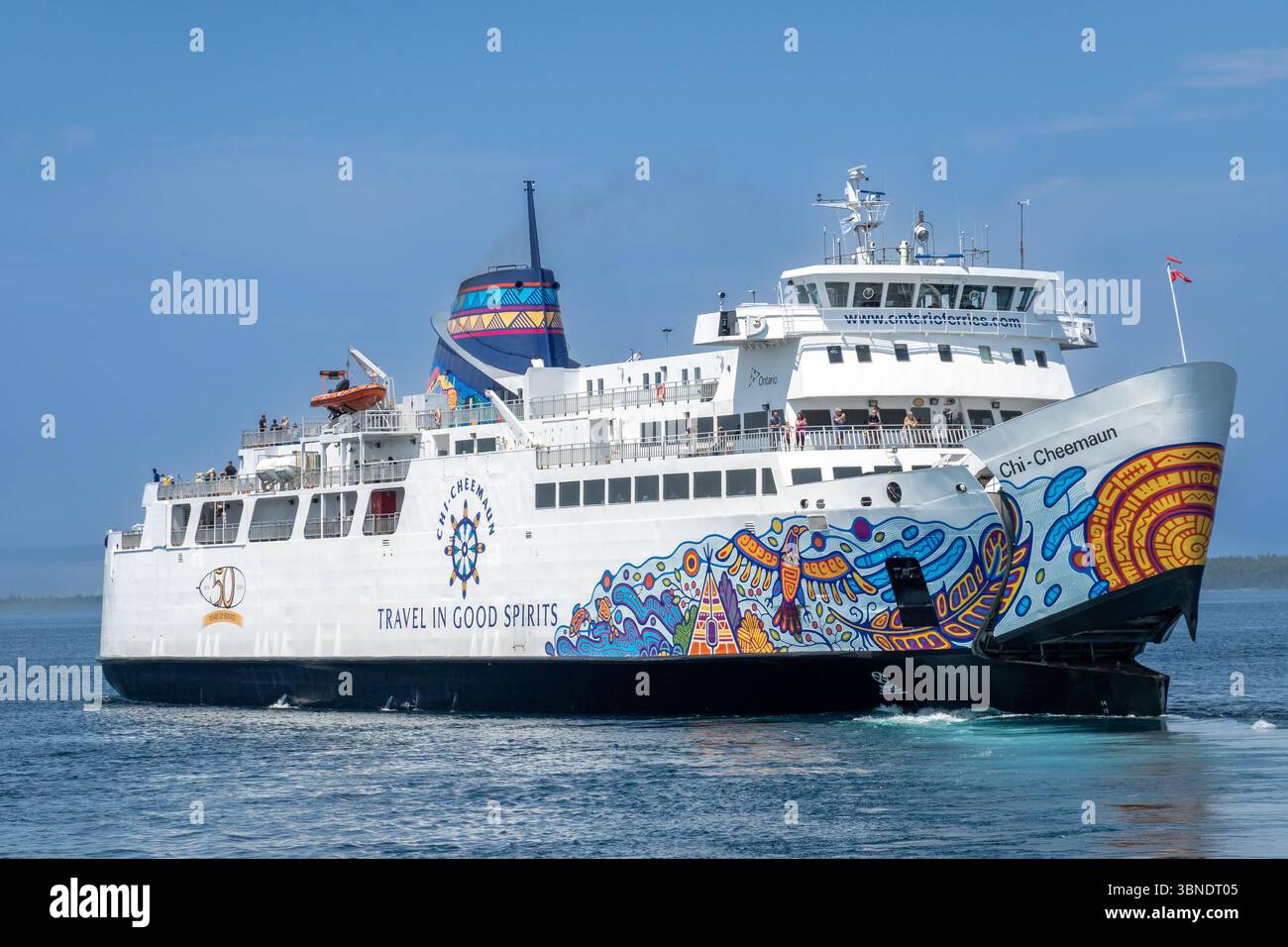 Mme Chi-Cheemaun Ferry Owen Sound Transportation Company, Tobermory to Manitoulin Island, Ontario Ferries, Tobermory, Ontario Canada, photo stock Banque D'Images