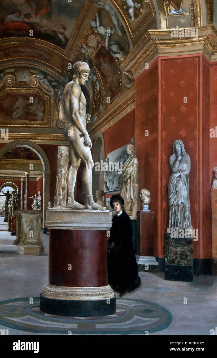 Louvre vue de la Rotonde en mars 1880 par Alphonse Hirsch 1848 -1884, Paris, Louvre, France, Français Banque D'Images