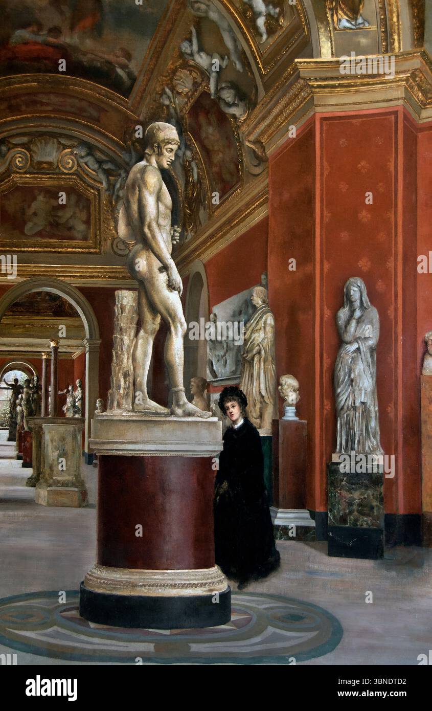 Louvre vue de la Rotonde en mars 1880 par Alphonse Hirsch 1848 -1884, Paris, Louvre, France, Français Banque D'Images