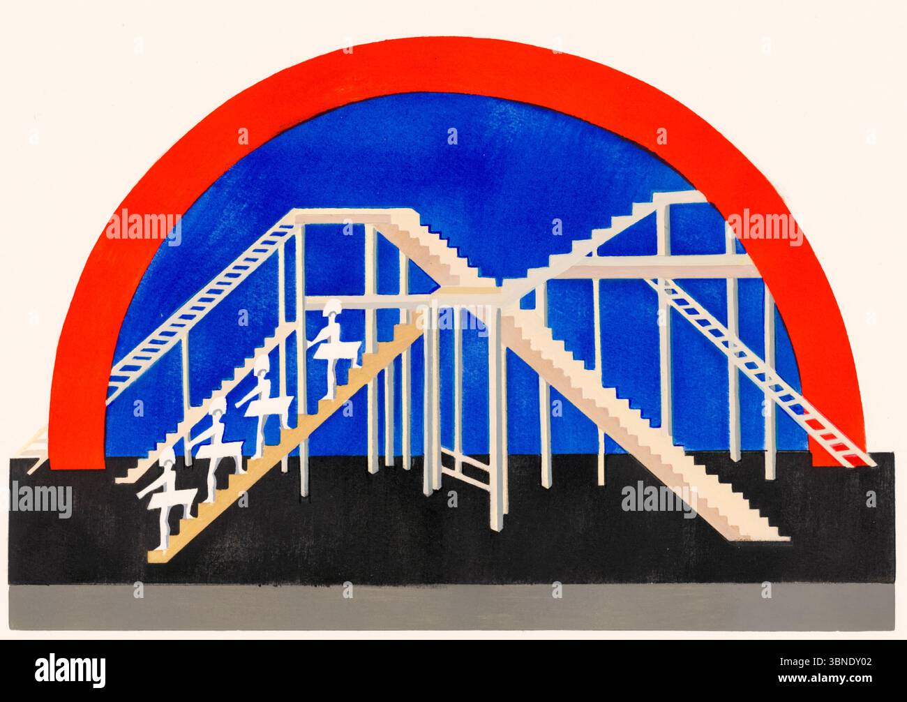 Alexandra Exter, conception de scène. Opérette (Opérette), tirage lithographique, 1927-1930 Banque D'Images