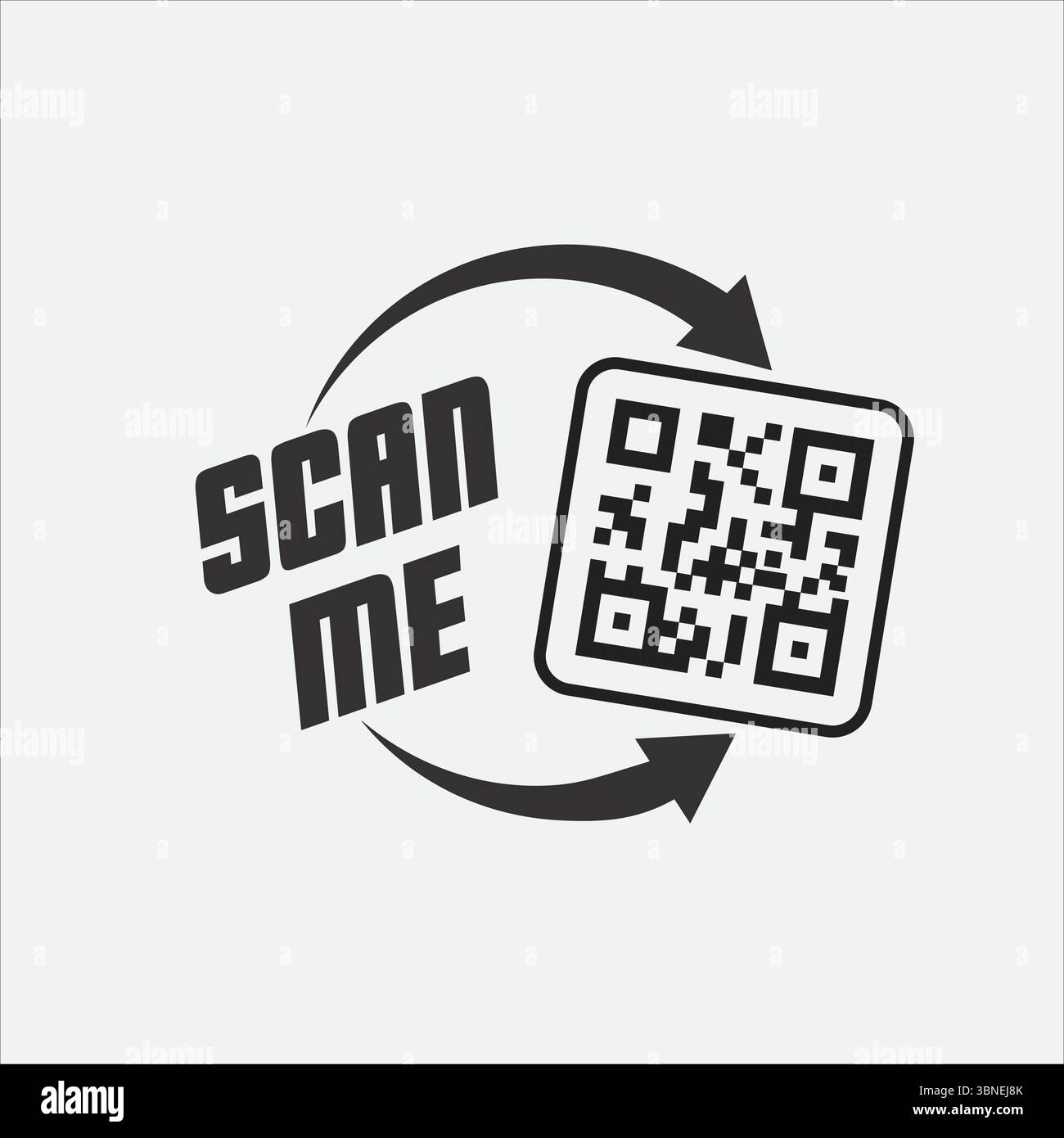'Icônes de lecture de code QR - smartphone, Scan me Text et QR Code Designs' Illustration de Vecteur