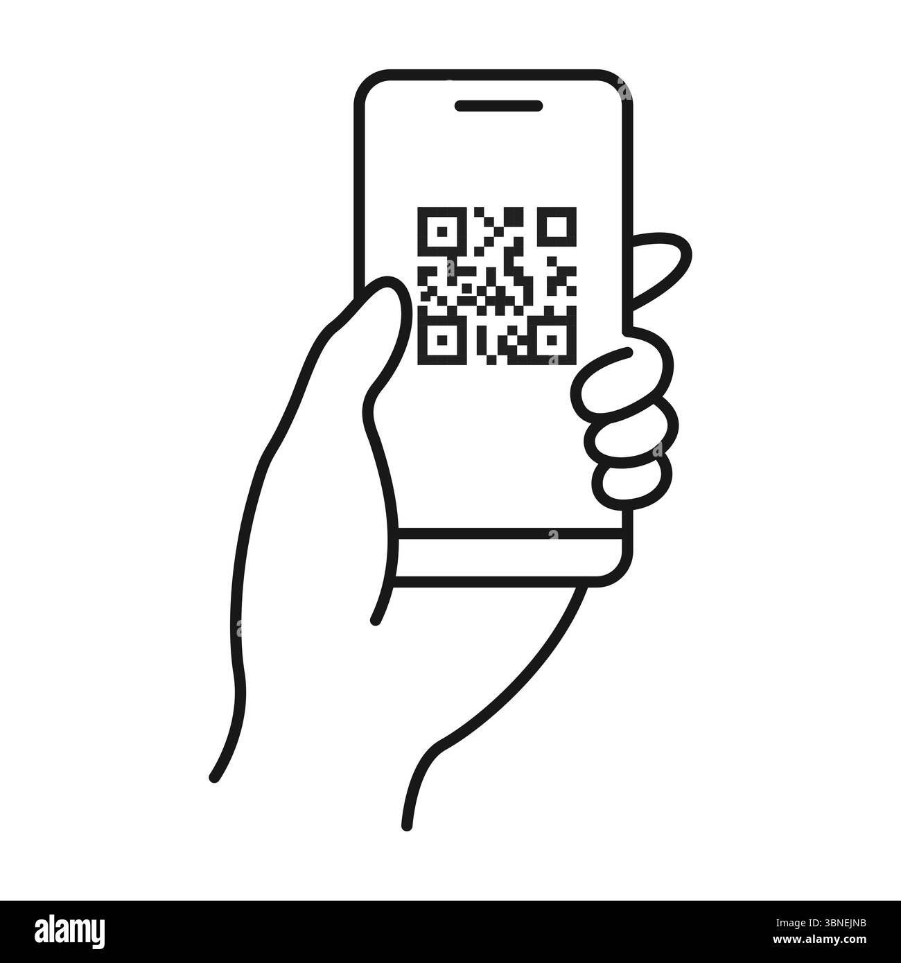 'Icônes de lecture de code QR - smartphone, Scan me Text et QR Code Designs' Illustration de Vecteur