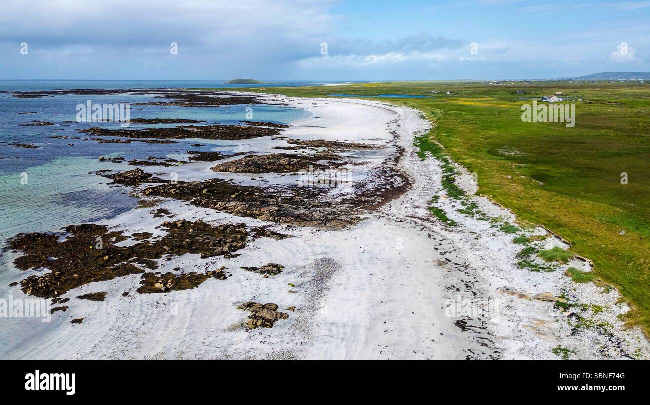 Plage de Pollachara, South Uist, Hébrides extérieures, Écosse Banque D'Images