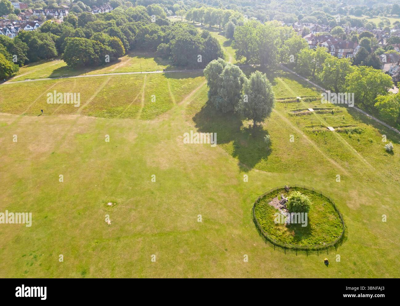 vue aérienne de streatham commun un grand espace ouvert public dans le quartier londonien de lambeth Banque D'Images