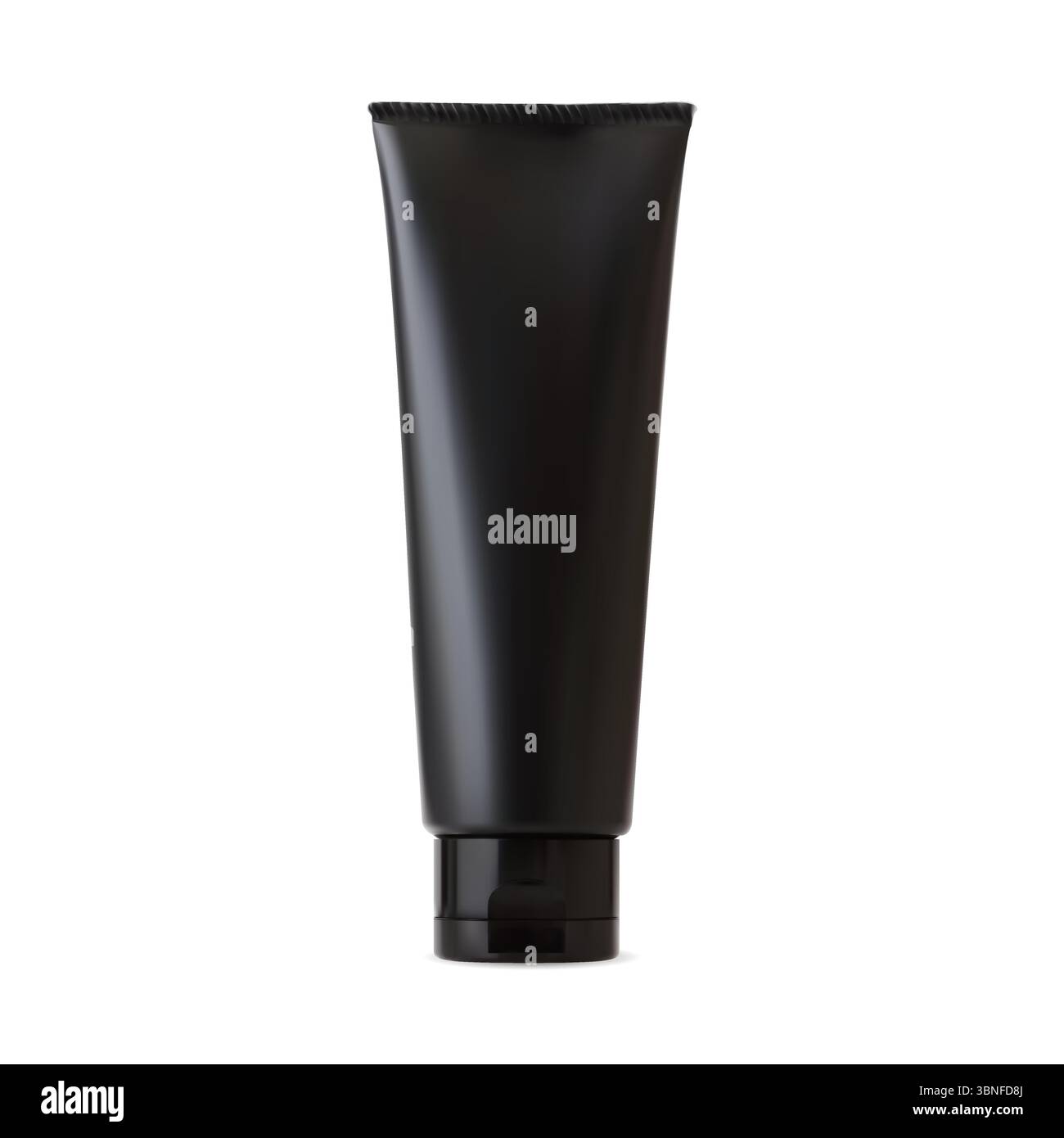 Blanc de tube de crème cosmétique noir, modèle de paquet de lotion de soins pour hommes. Conception de produits d'hygiène de luxe pour homme, tube hydratant de rasage. Soin spa naturel, R Illustration de Vecteur
