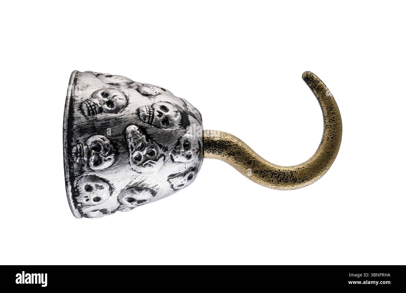 Bras de crochet pirate isolé sur fond blanc avec chemin de découpage Banque D'Images