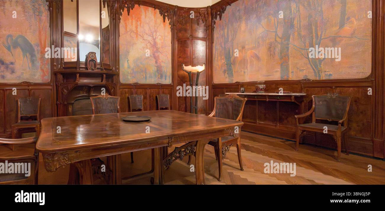 Salle à manger « Wisteria », par le designer Lucien Lévy-Dhurmer, français, 1910-14, Metropolitan Museum of Art, New York City, États-Unis Banque D'Images