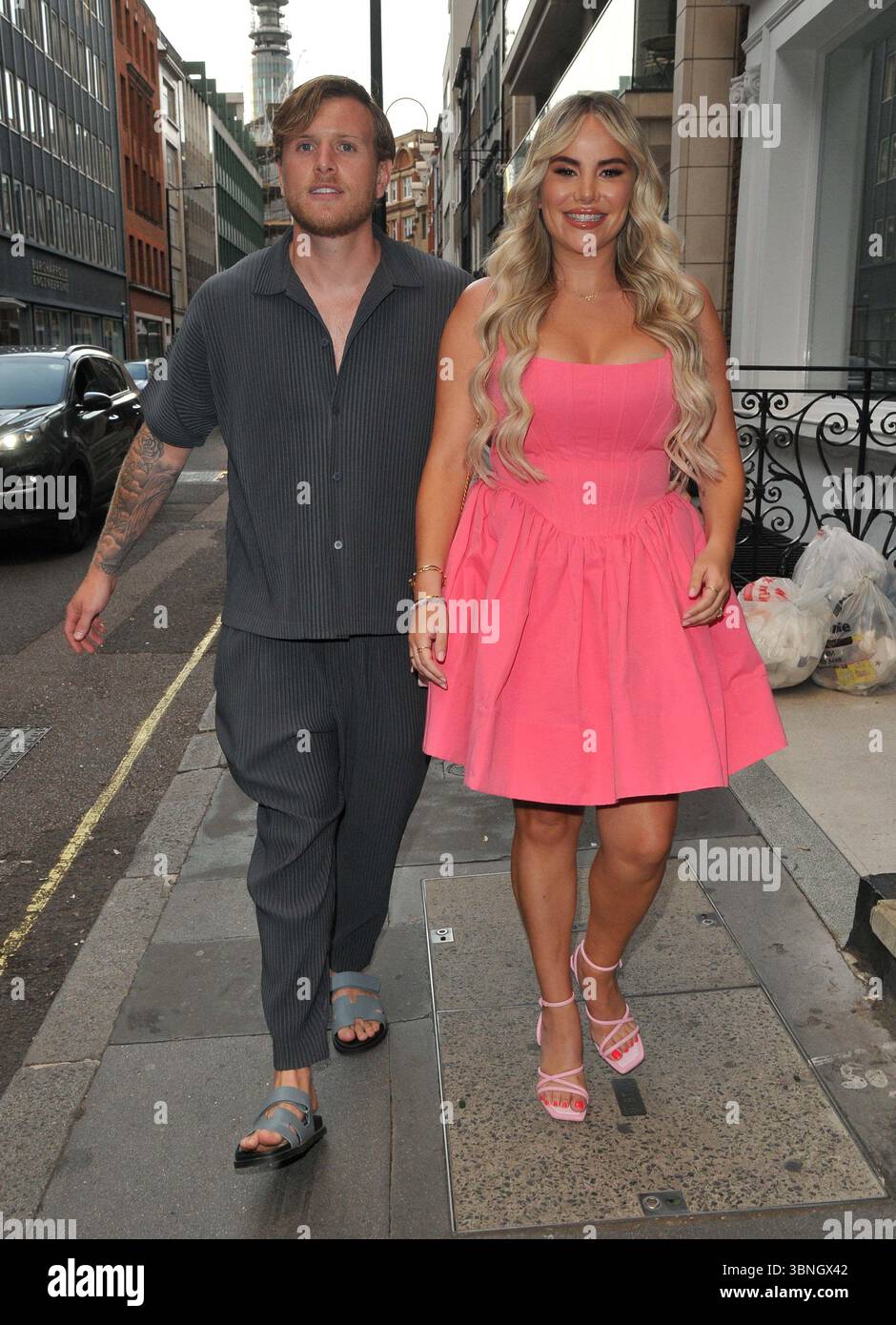 Tommy Mallet et Georgia Kousoulou lors de la soirée estivale ITV 2023, The Mandrake Hotel, Newman Street, le mercredi 19 juillet 2023 à Londres, Angleterre, Royaume-Uni. CAP/CAN ©CAN/Capital Pictures Banque D'Images