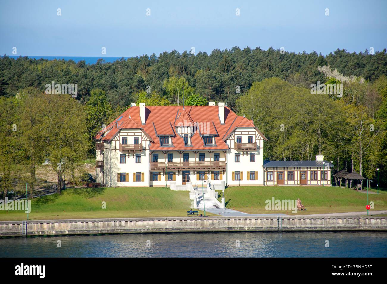 Smiltynė Kurhaus (lieu culturel d'été), Spit de Courlande, Klaipėda, comté de Klaipėda, République de Lituanie Banque D'Images