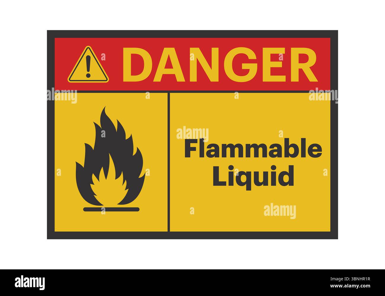 « Panneaux d'avertissement et de danger relatifs aux matières inflammables - étiquettes de risque d'incendie » Illustration de Vecteur