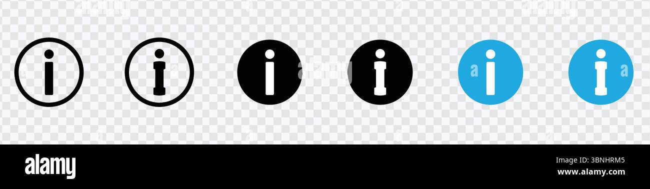 Icône d'information définie dans différentes couleurs Illustration de Vecteur