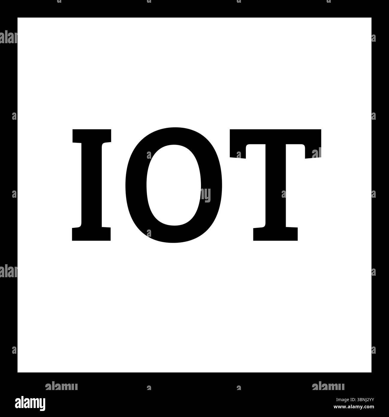 Texte IOT avec contour sur fond blanc Banque D'Images
