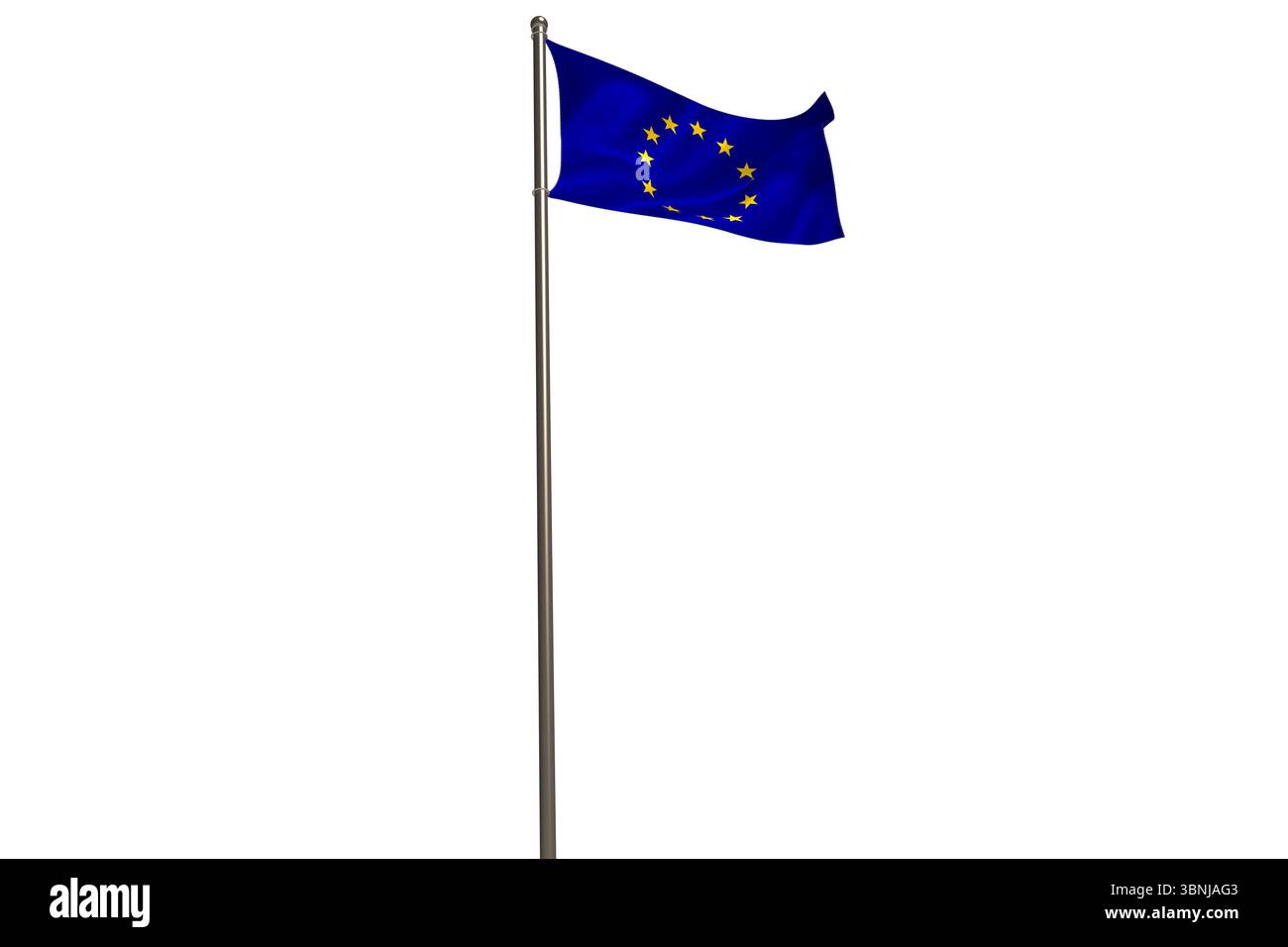 Drapeau de l'Union européenne sur mât Banque D'Images
