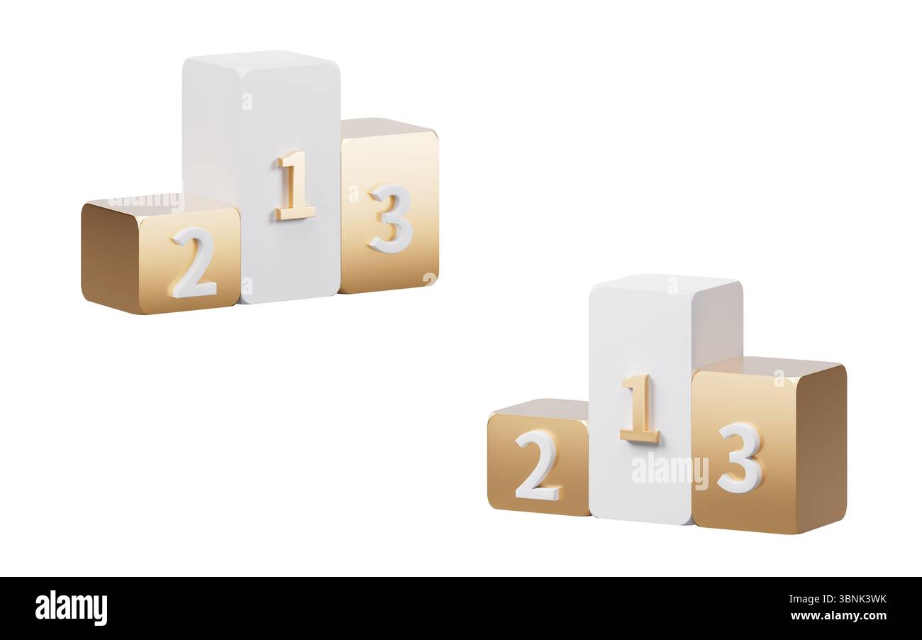 Classements compétitifs pas de podium, rendu 3D. Illustration 3D. Banque D'Images