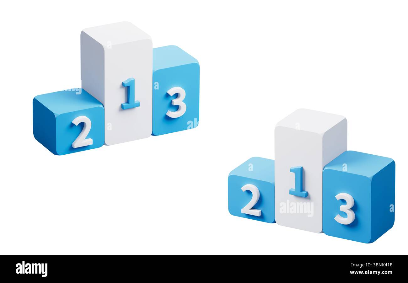 Classements compétitifs pas de podium, rendu 3D. Illustration 3D. Banque D'Images