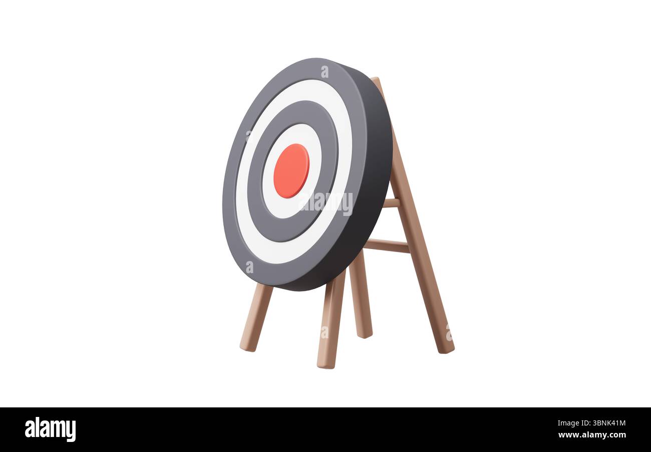 Centre cible avec concept de cible d'entreprise, rendu 3D. Illustration 3D. Banque D'Images