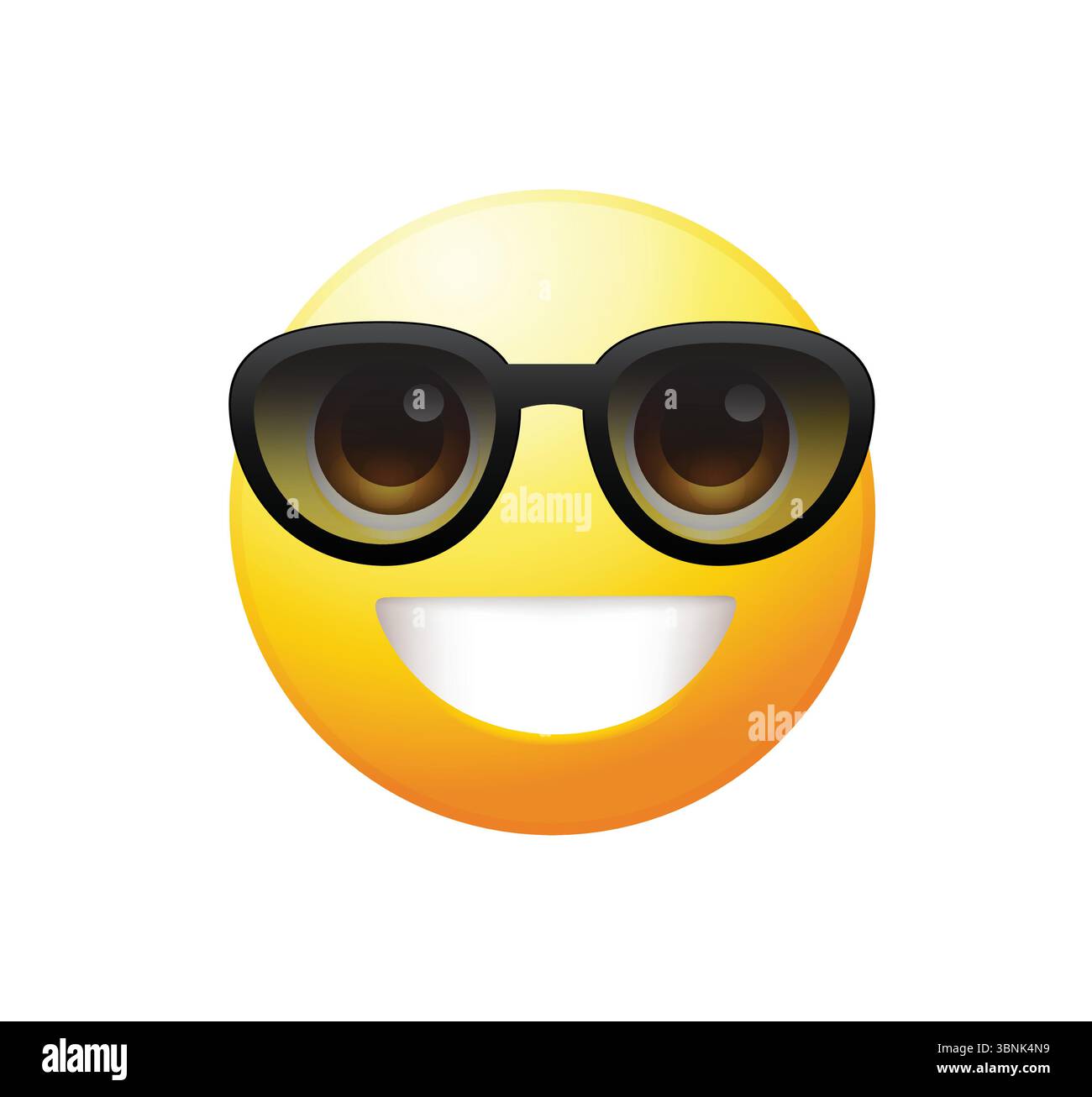 Émoticône de haute qualité avec lunettes de soleil. Vecteur emoji. Visage souriant cool avec illustration vectorielle de lunettes de soleil. Lunettes de soleil emoji. Illustration de Vecteur