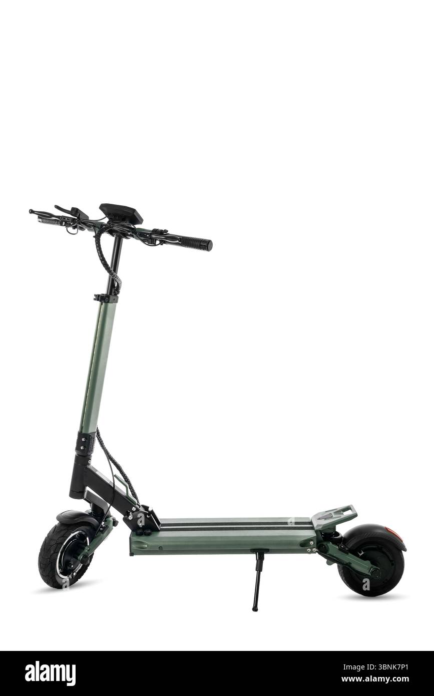 Scooter électrique moderne isolé sur fond blanc Banque D'Images