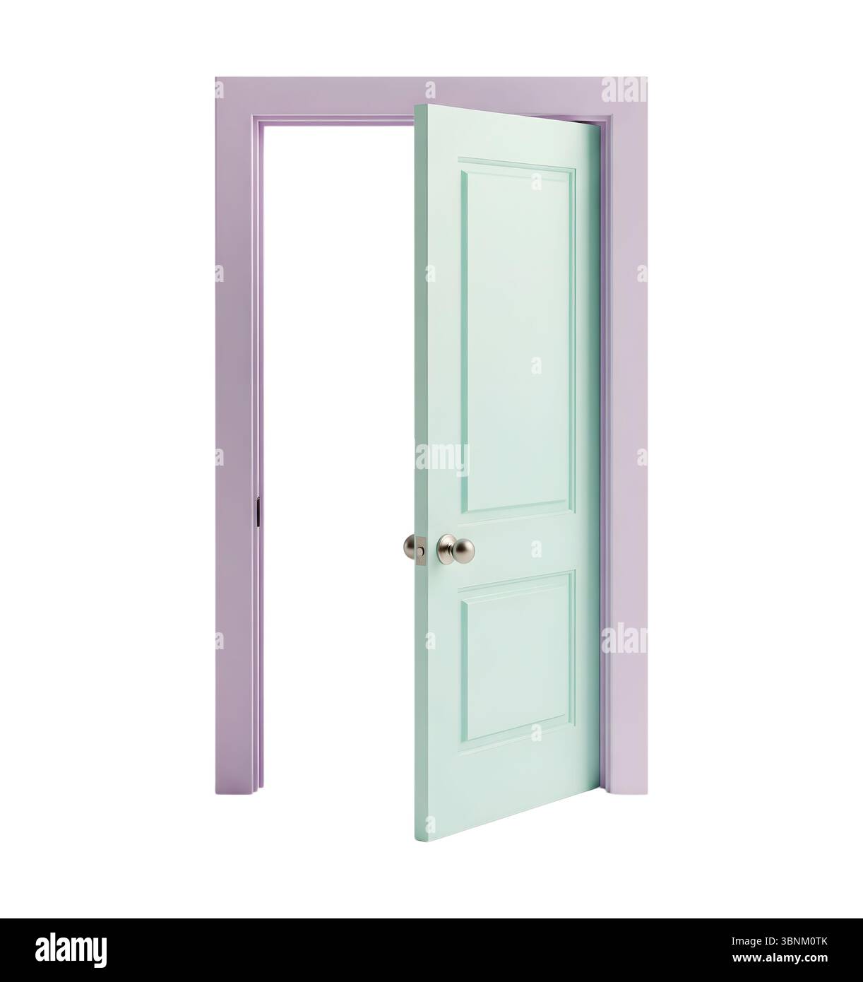 Door Open rendu 3D minimaliste dans un rendu doux et lisse Banque D'Images