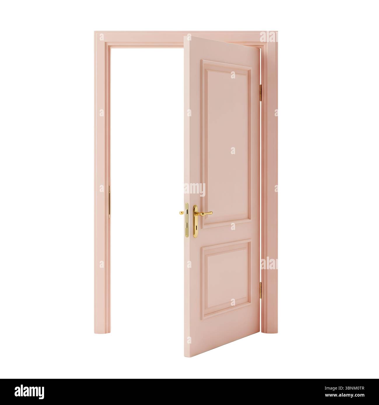 Door Open rendu 3D minimaliste dans un rendu doux et lisse Banque D'Images