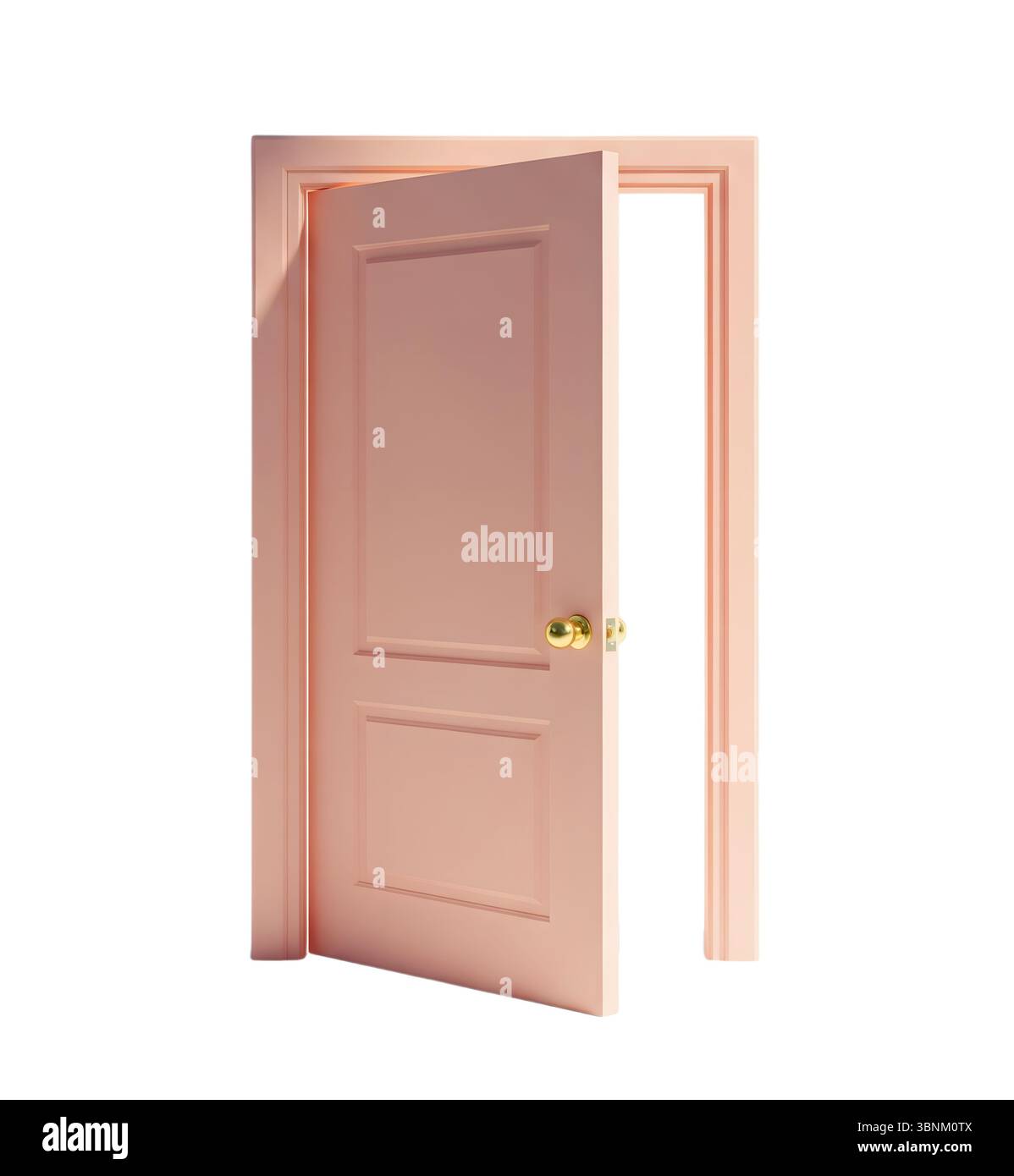 Door Open rendu 3D minimaliste dans un rendu doux et lisse Banque D'Images