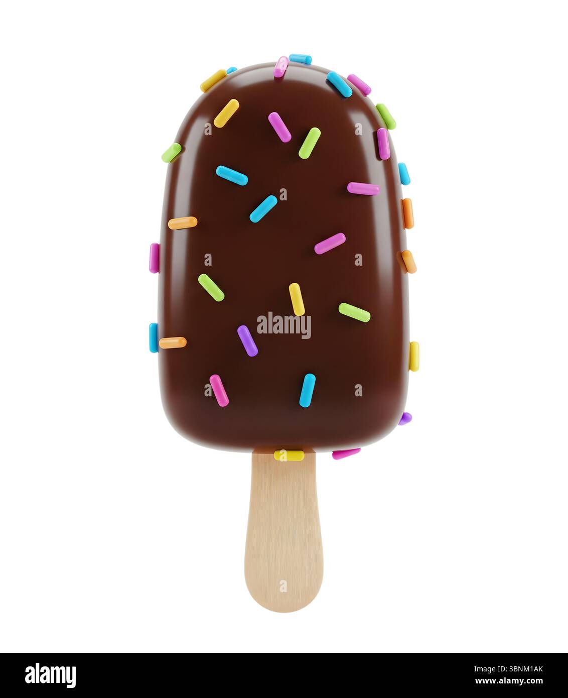 Glace stick rendu 3D minimaliste dans un rendu doux et lisse Banque D'Images