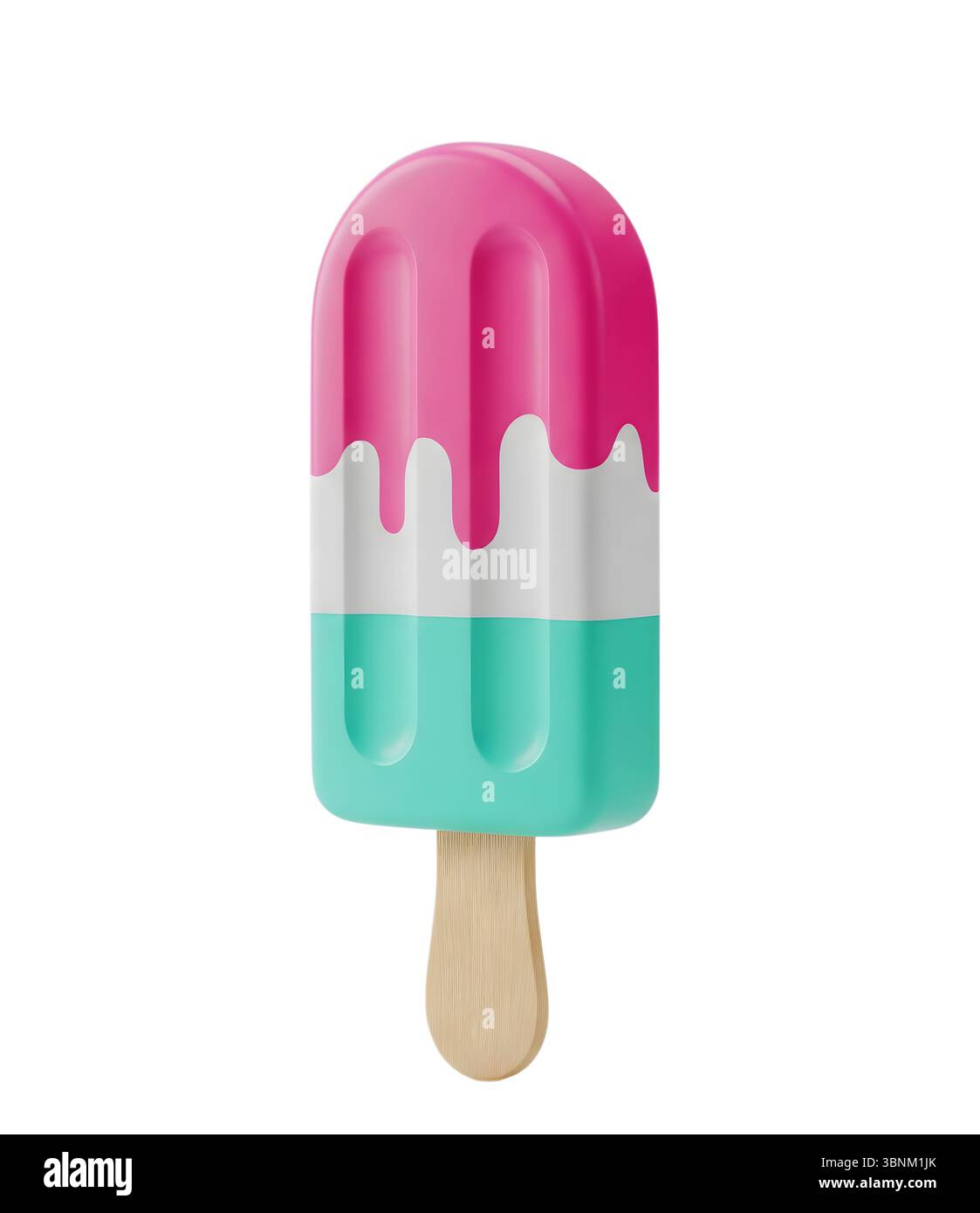 Glace stick rendu 3D minimaliste dans un rendu doux et lisse Banque D'Images