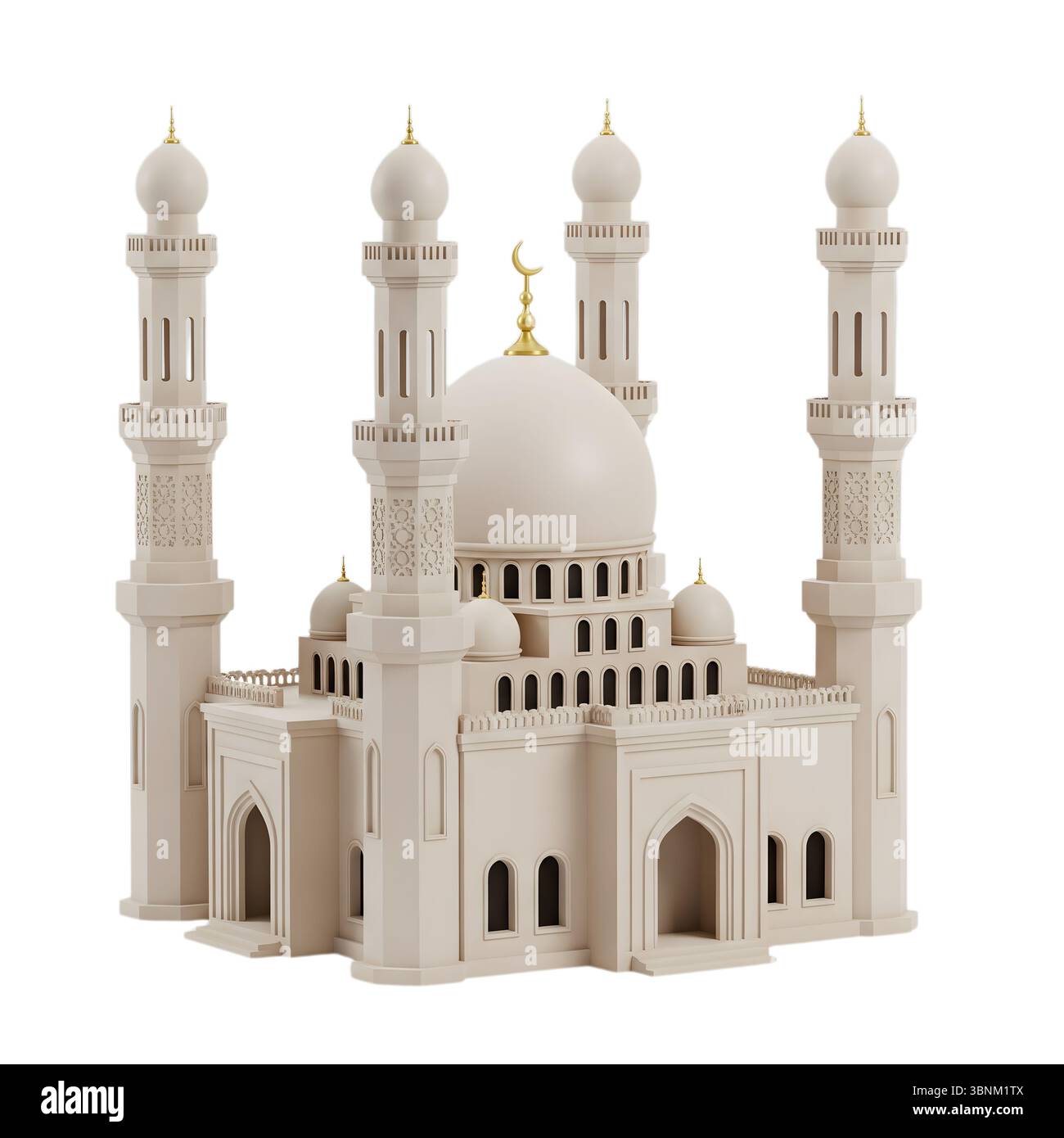 mosquée rendu 3D minimaliste dans un rendu doux et lisse Banque D'Images