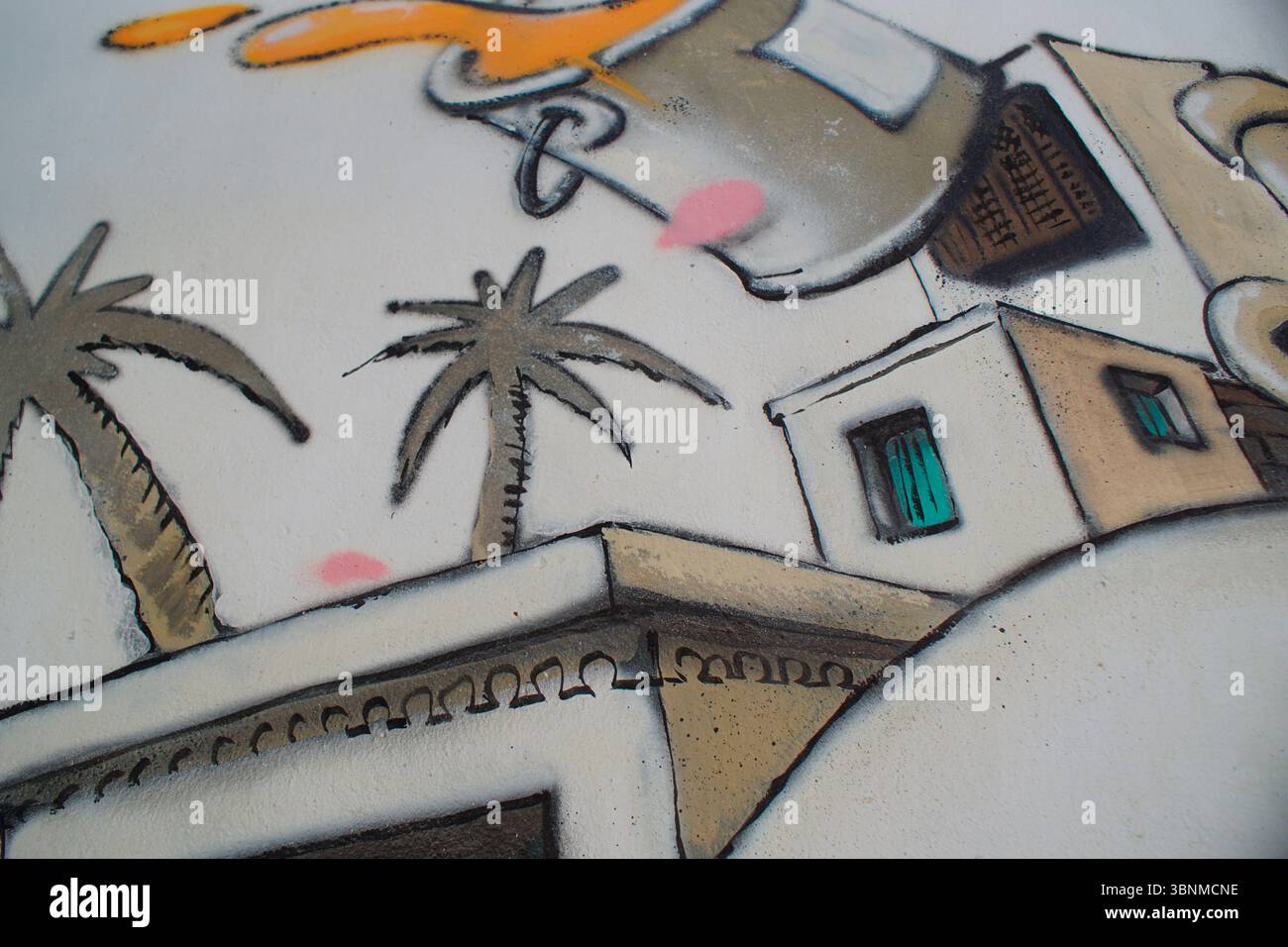 Djerbahood, Tunisie, festival des artistes, Erriadh, art urbain, musée en plein air, street art, collectif d'artistes, diversité culturelle Banque D'Images