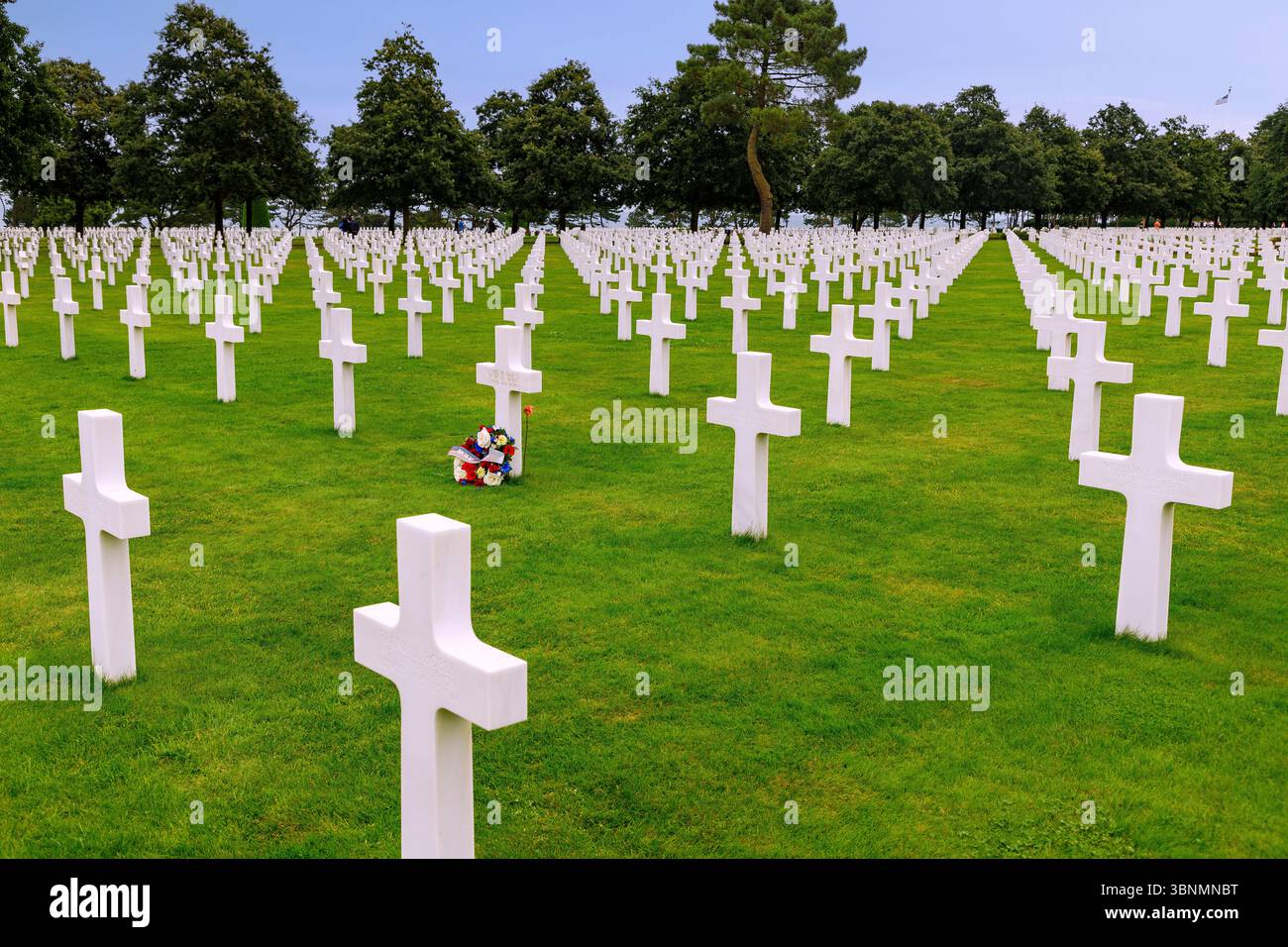 Cimetière militaire américain Saint-Laurent (cimetière américain, cimetière américain, cimetière américain de Normandie) à Colleville-sur-mer sur la plage d'Omaha sur la Côte de Nacre (Côte de Nacre, Côte de la nacre, plages du débarquement) dans le département du Calvados en Normandie Banque D'Images