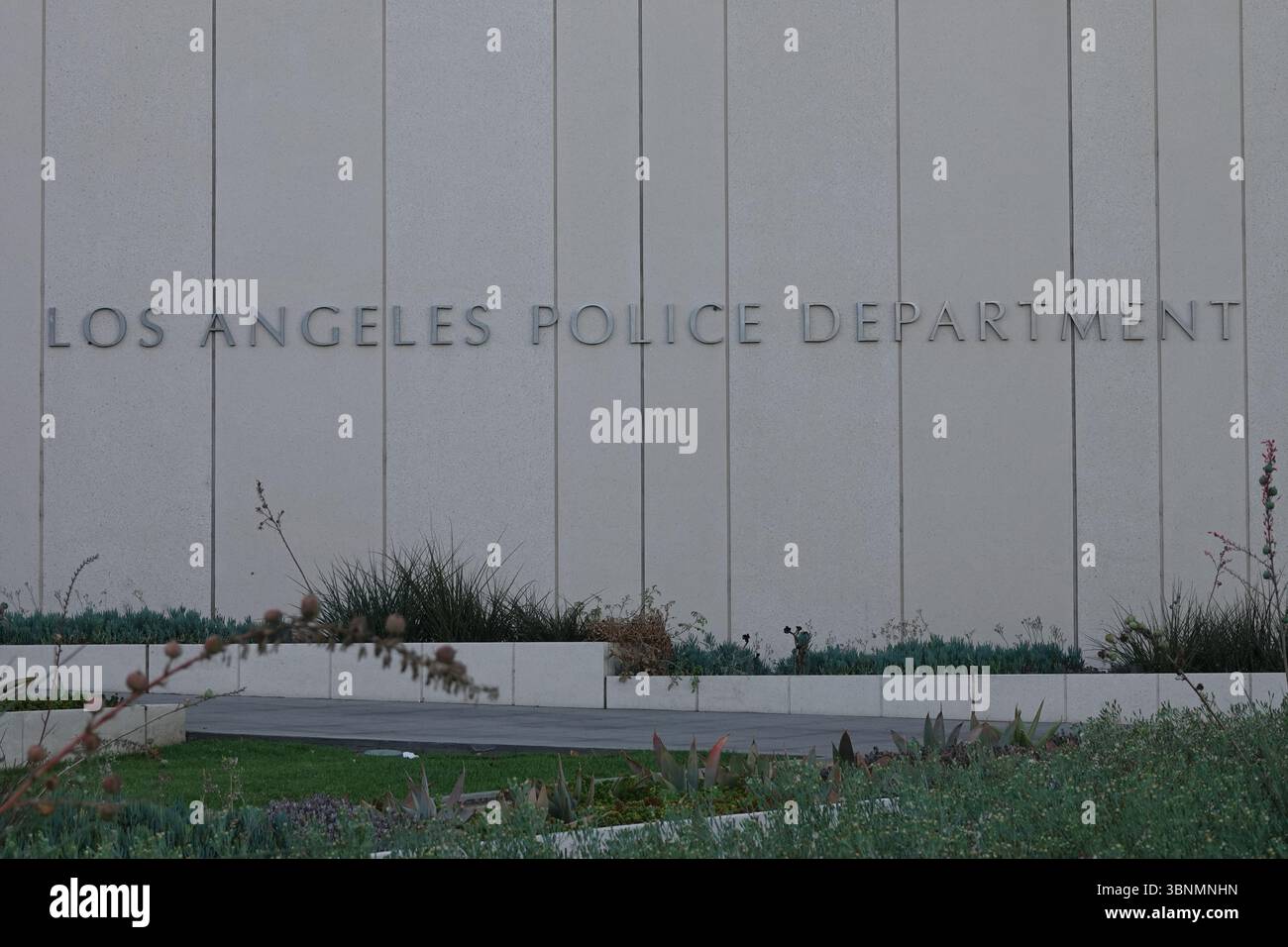 Los Angeles, Californie / États-Unis - 23 septembre 2018 : un panneau à l'extérieur du siège de la police de Los Angeles LAPD est montré dans le centre-ville de L.A. Banque D'Images