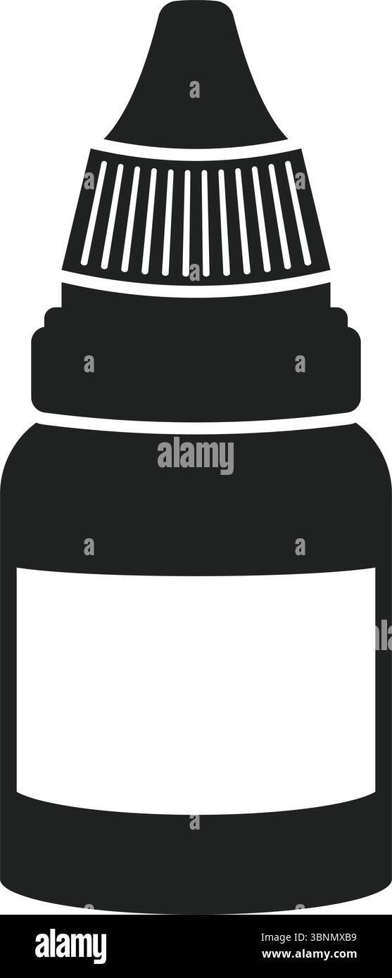 Pipette avec icône de goutte d'huile dans un style plat. Illustration vectorielle de bouteille compte-gouttes sur fond isolé. Concept commercial de signe de tube médical. Illustration de Vecteur